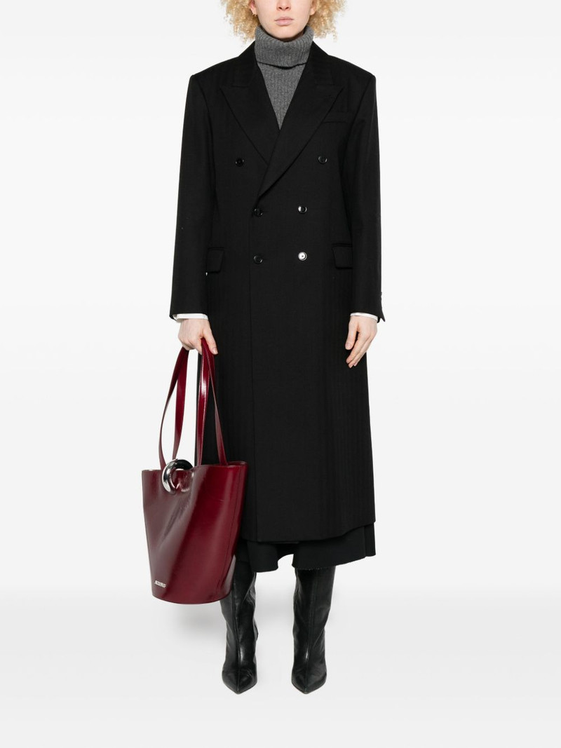 BARENA double-breasted pinstripe coat outlook