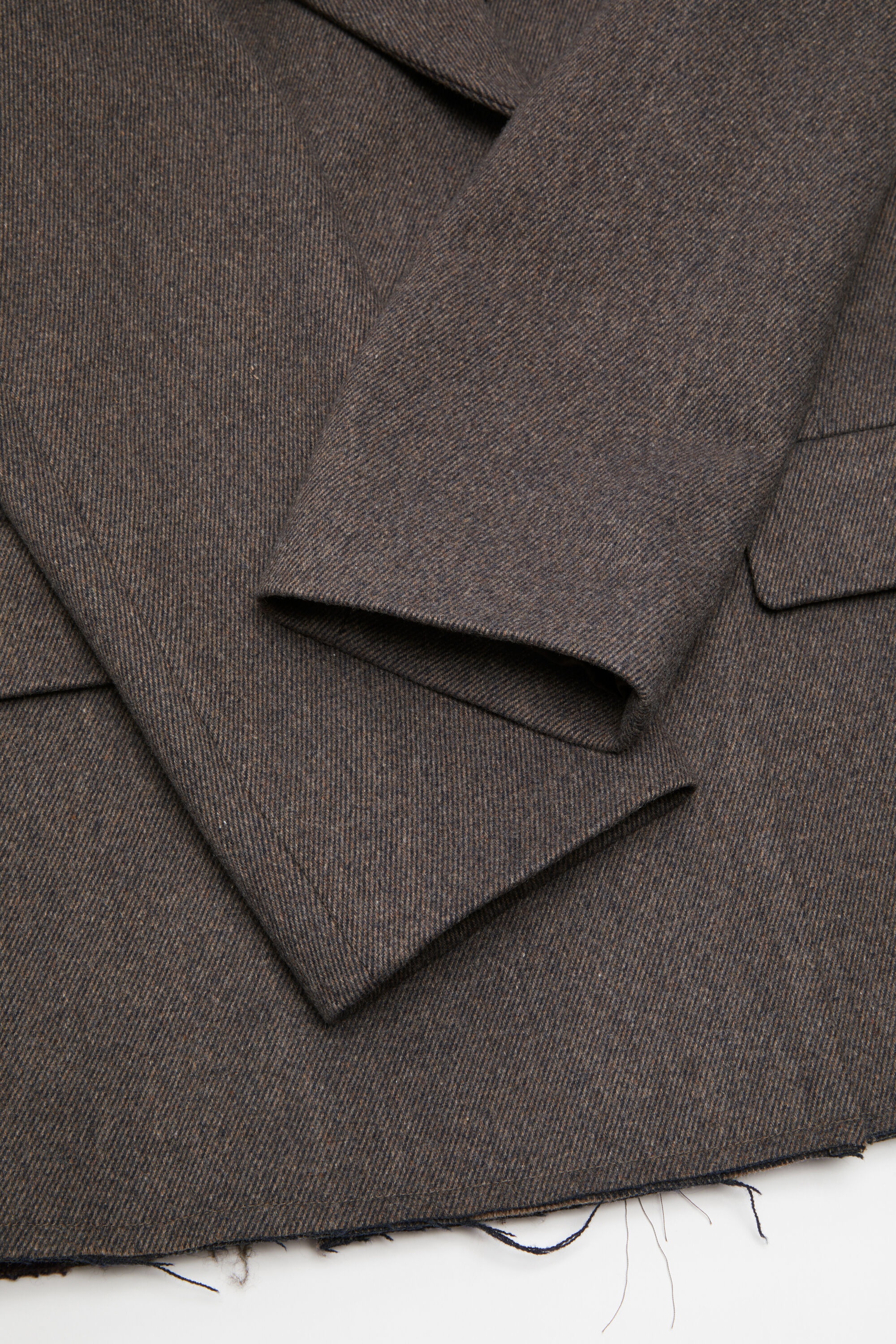 Double-breasted twill jacket - Brown melange - 7