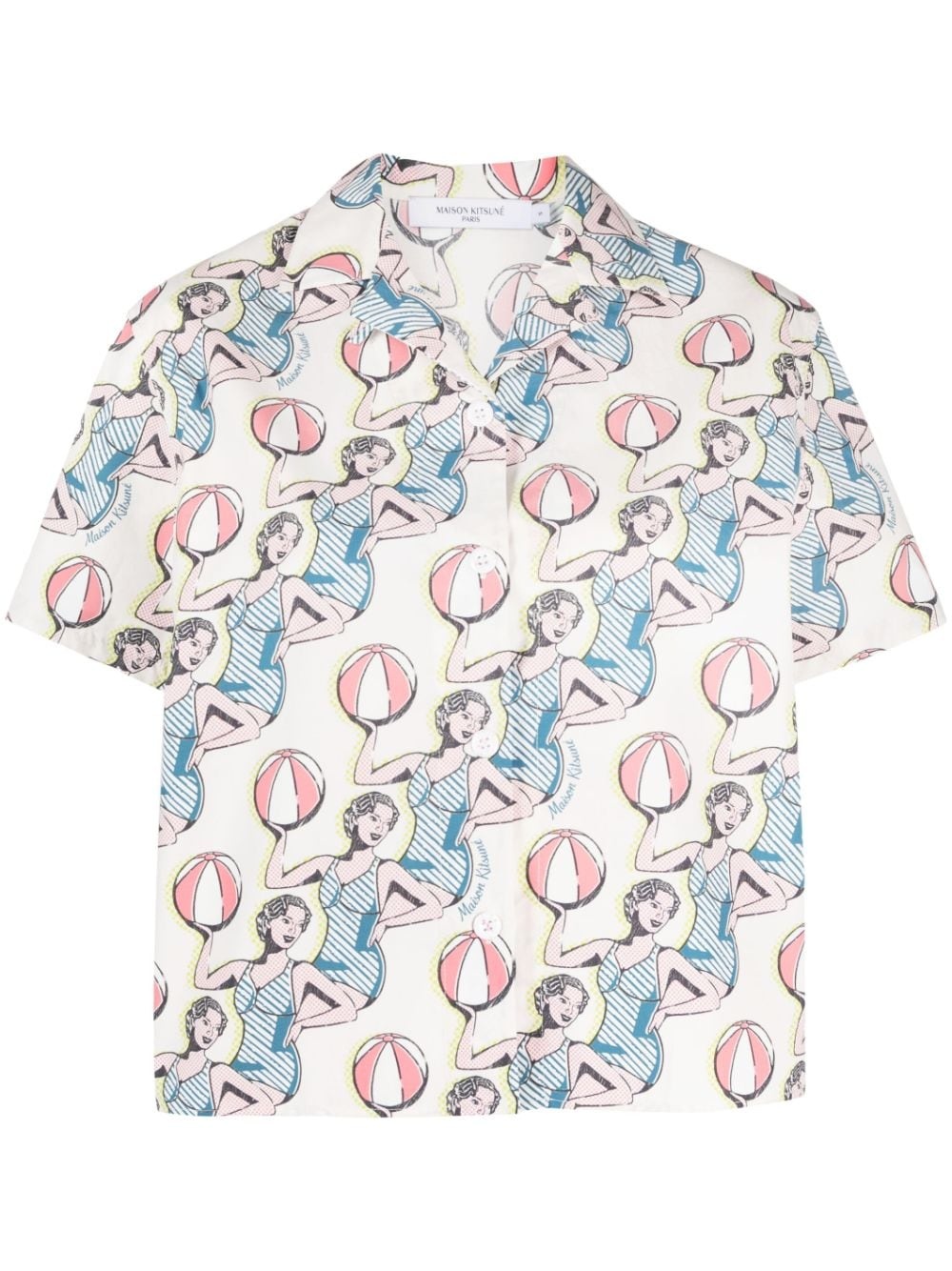 graphic-print cotton shirt - 1