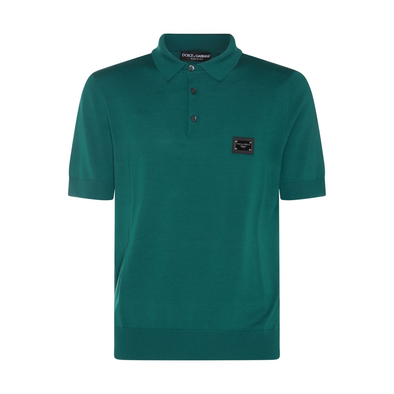 green wool polo shirt - 1