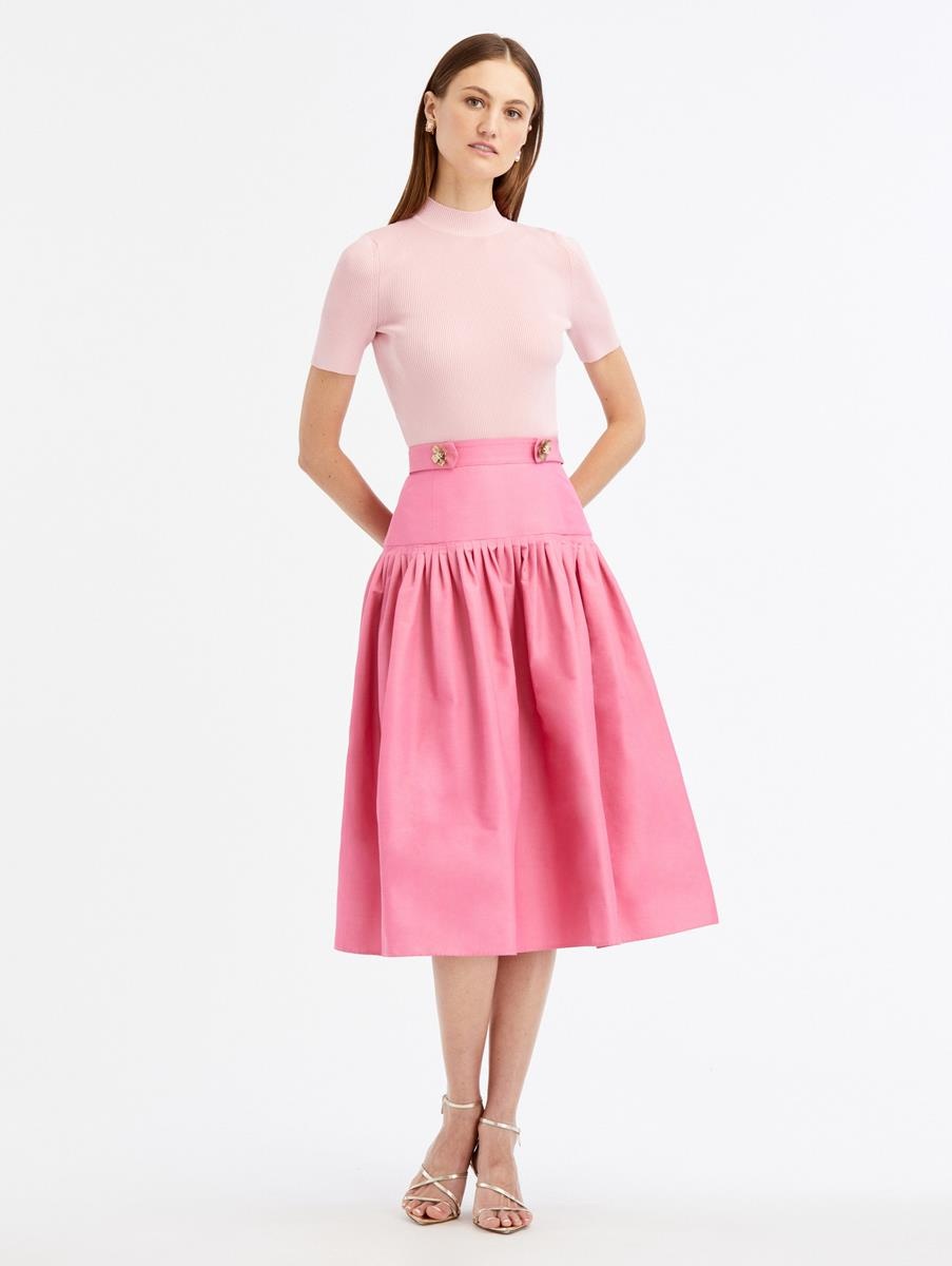 COTTON FAILLE FULL SKIRT - 1