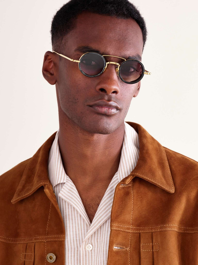 JACQUES MARIE MAGE Ringo 2 Round-Frame Gold-Tone and Acetate Sunglasses outlook