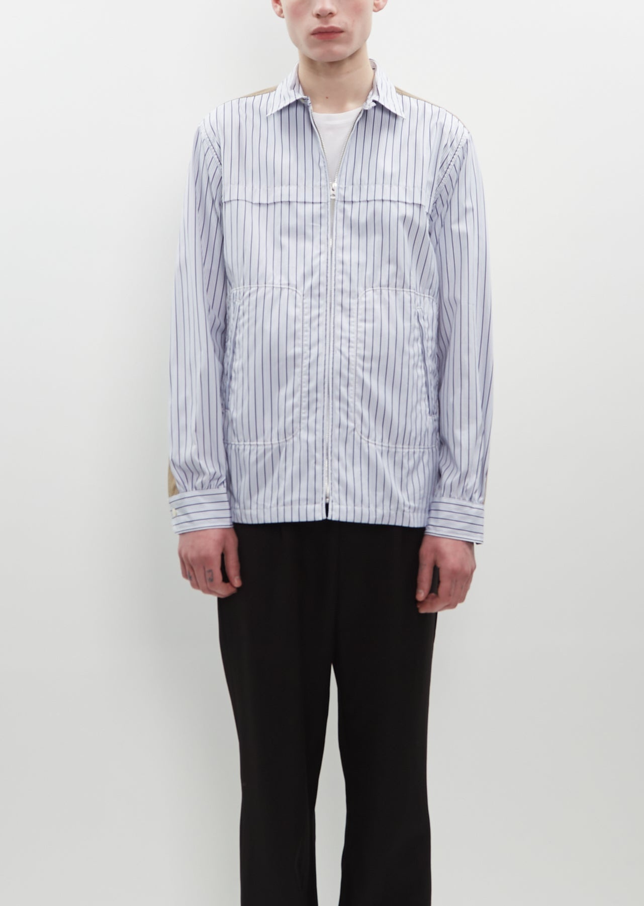 Cotton Stripe x Linen Shirt - 1