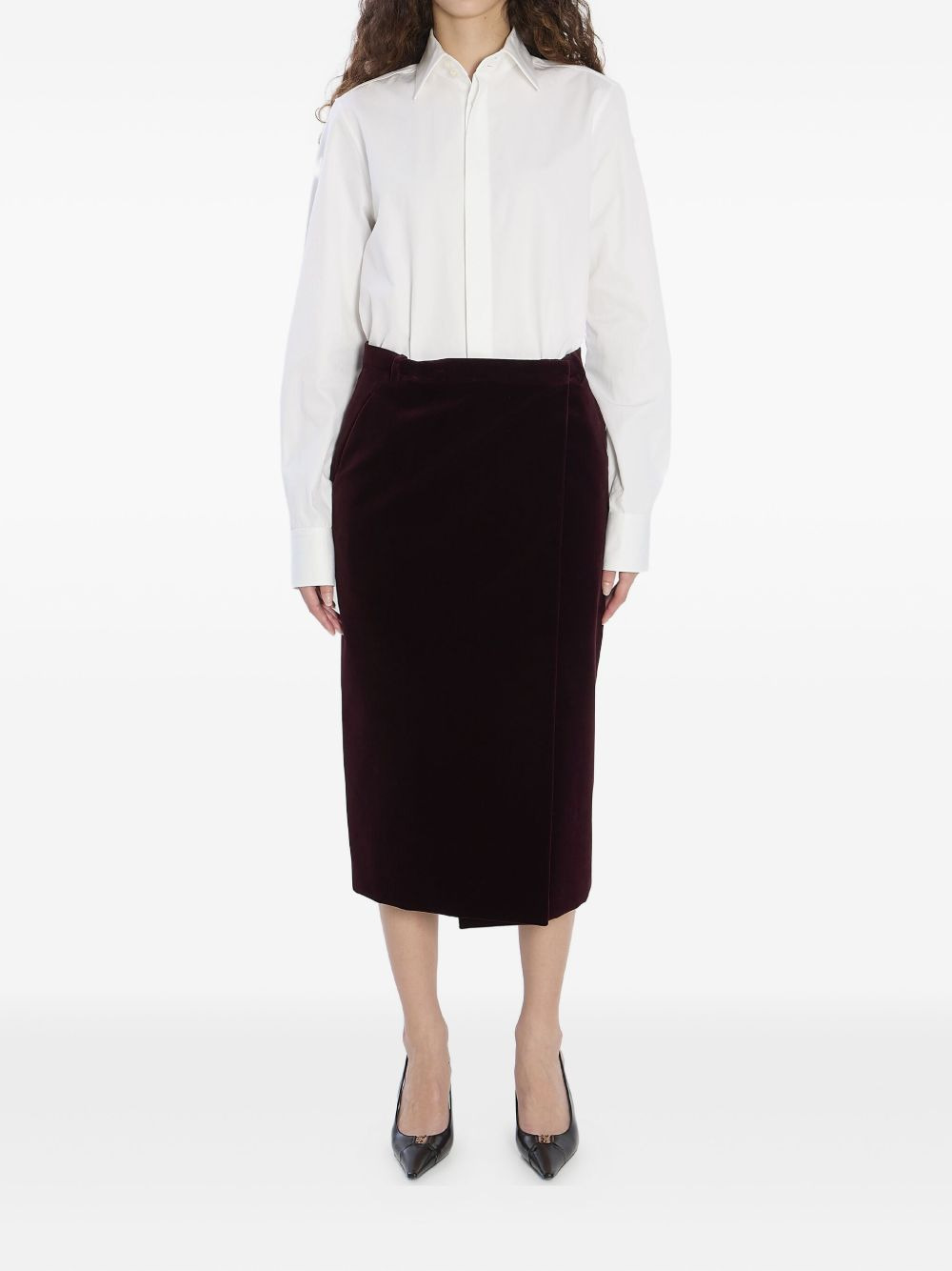 velvet midi skirt - 2