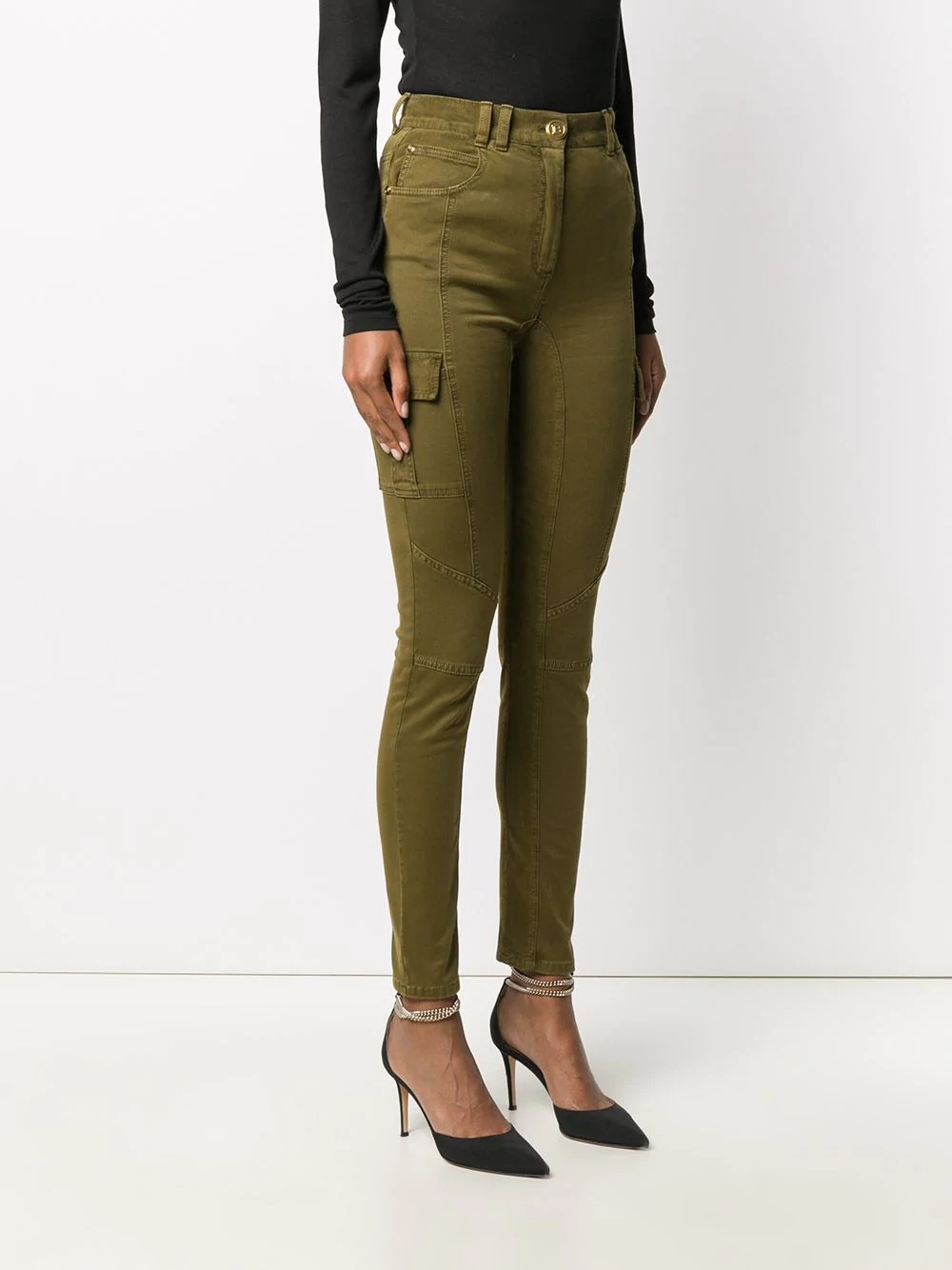 panelled skinny cargo trousers - 3