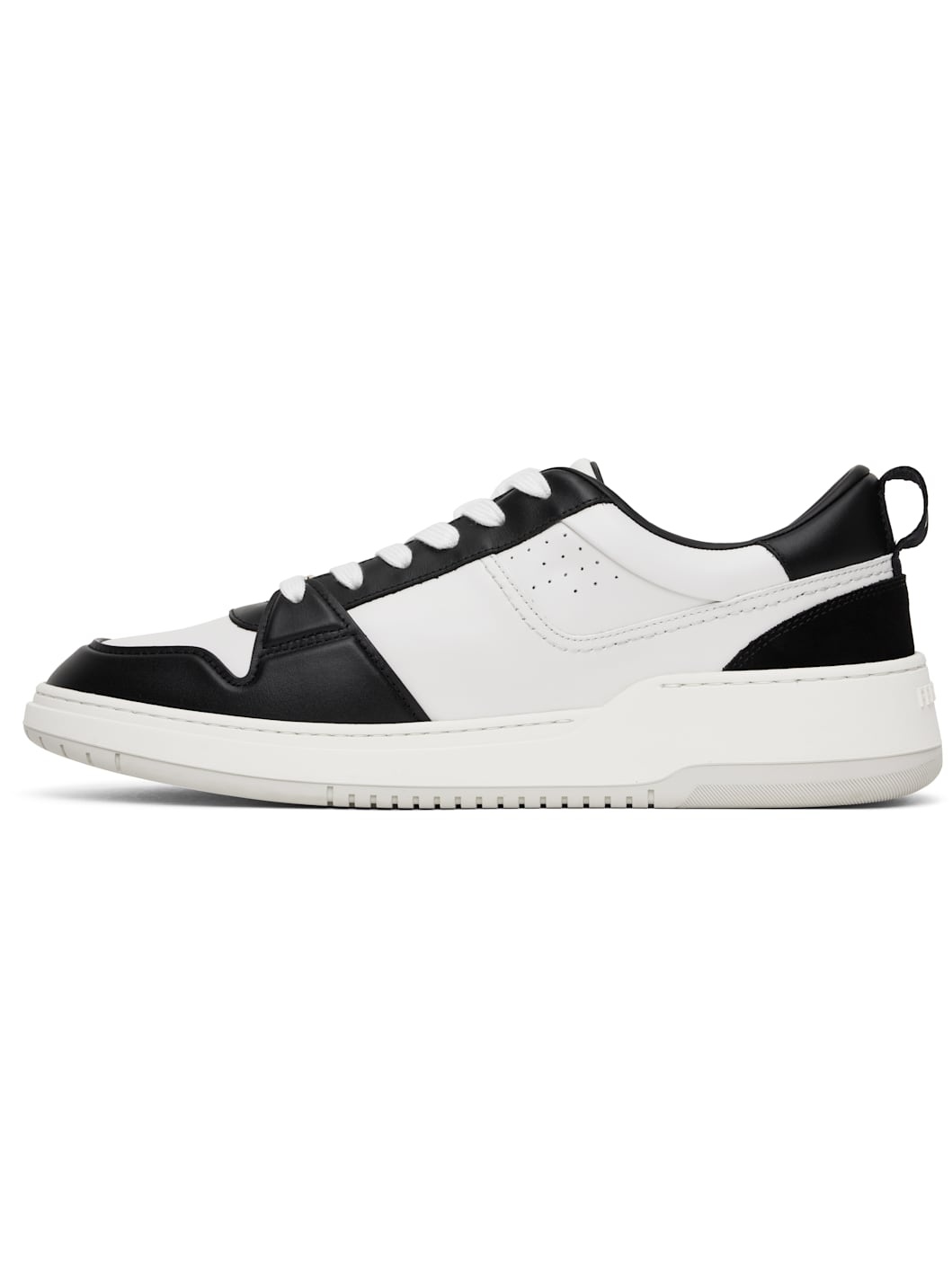 Black & White Suede Patch Skate Sneakers - 3