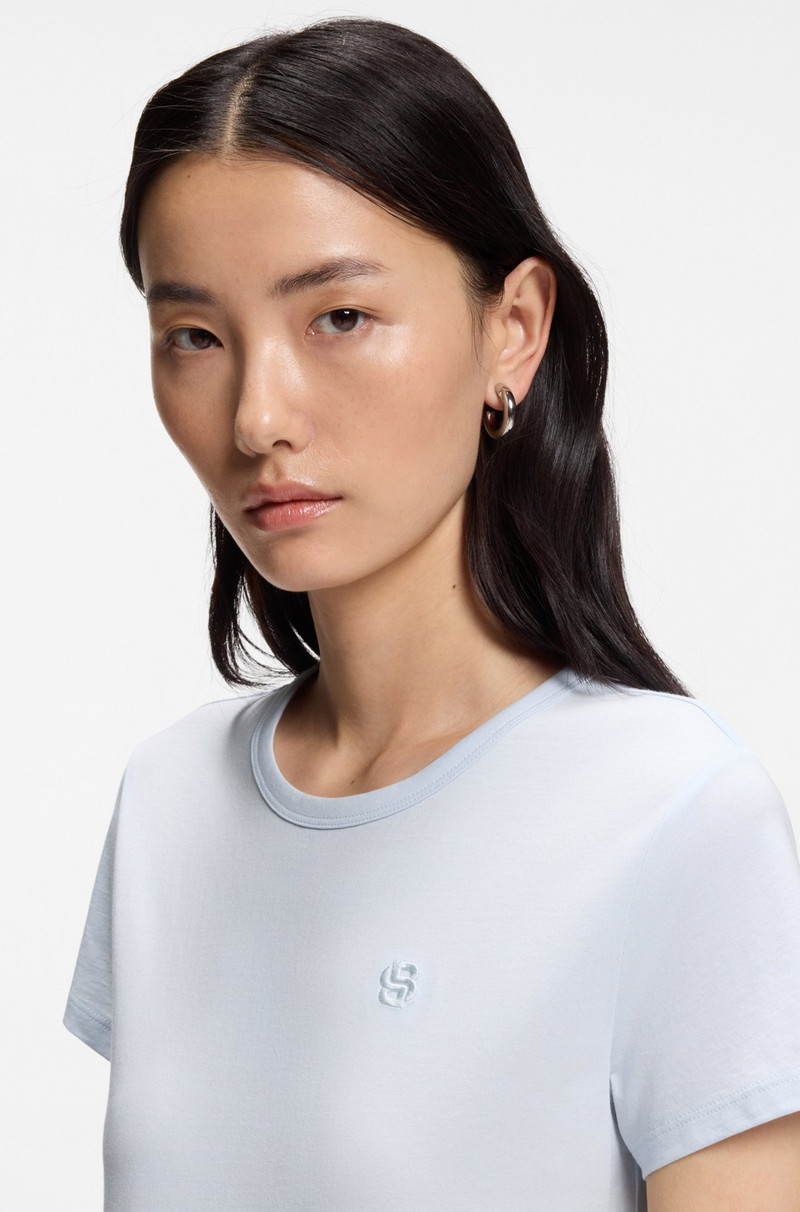 COTTON-JERSEY SLIM-FIT T-SHIRT WITH DOUBLE B MONOGRAM 5