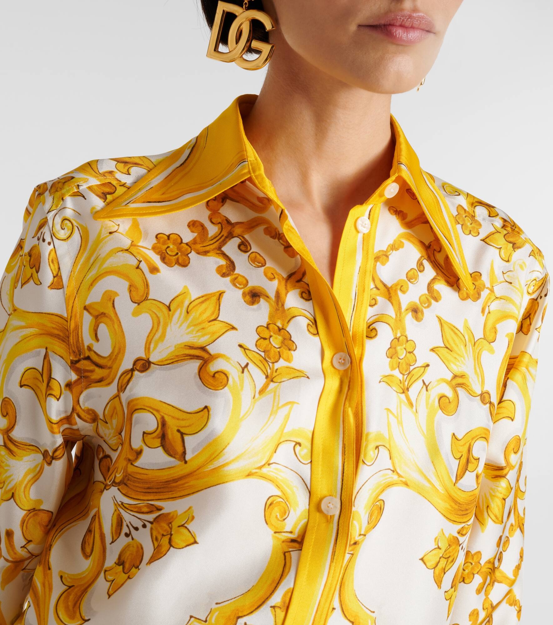 Majolica silk twill shirt - 4