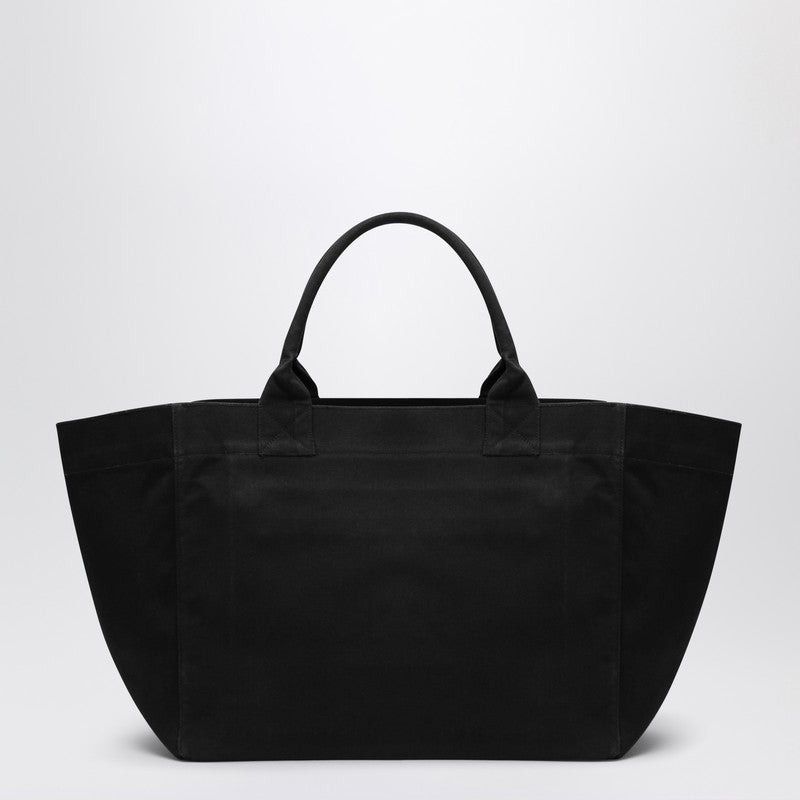Ganni Xxl Black Canvas Tote Bag Women - 2