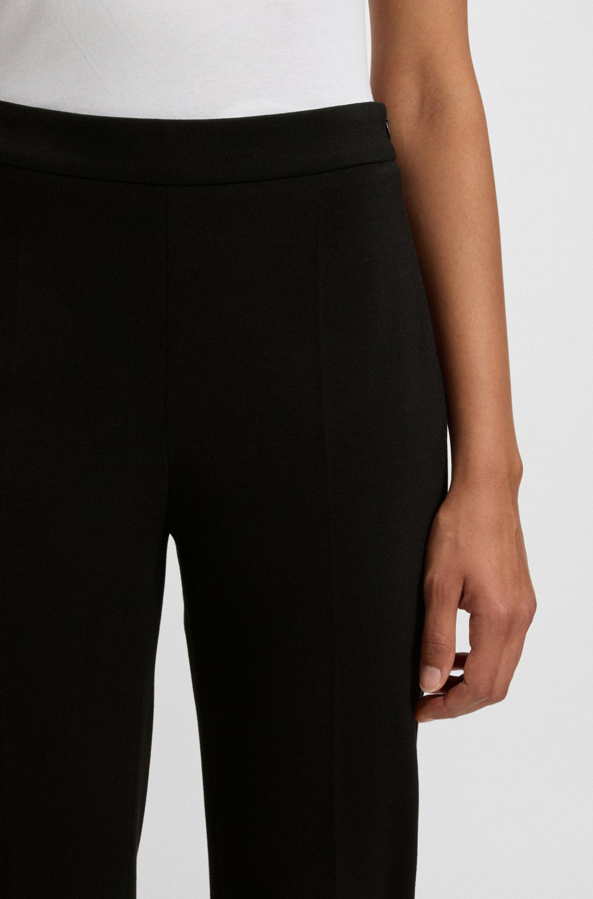 REGULAR-FIT TROUSERS IN STRETCH FABRIC WITH TAPERED LEG - 5