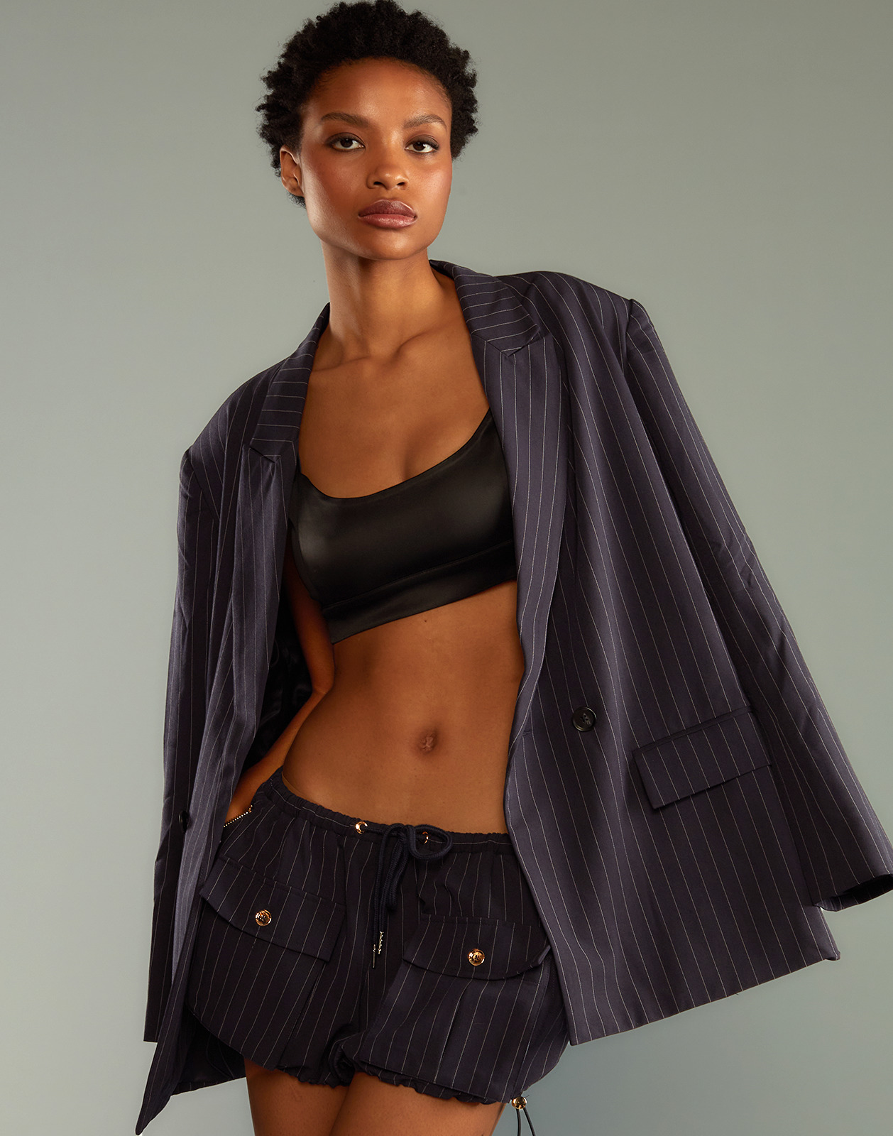 Pinstripe Blazer - 4