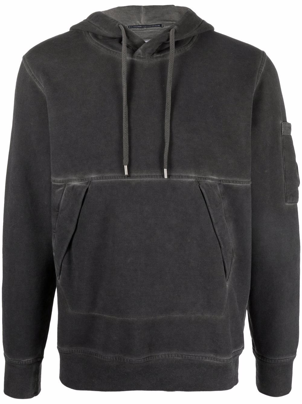 faded-trim cotton hoodie - 1