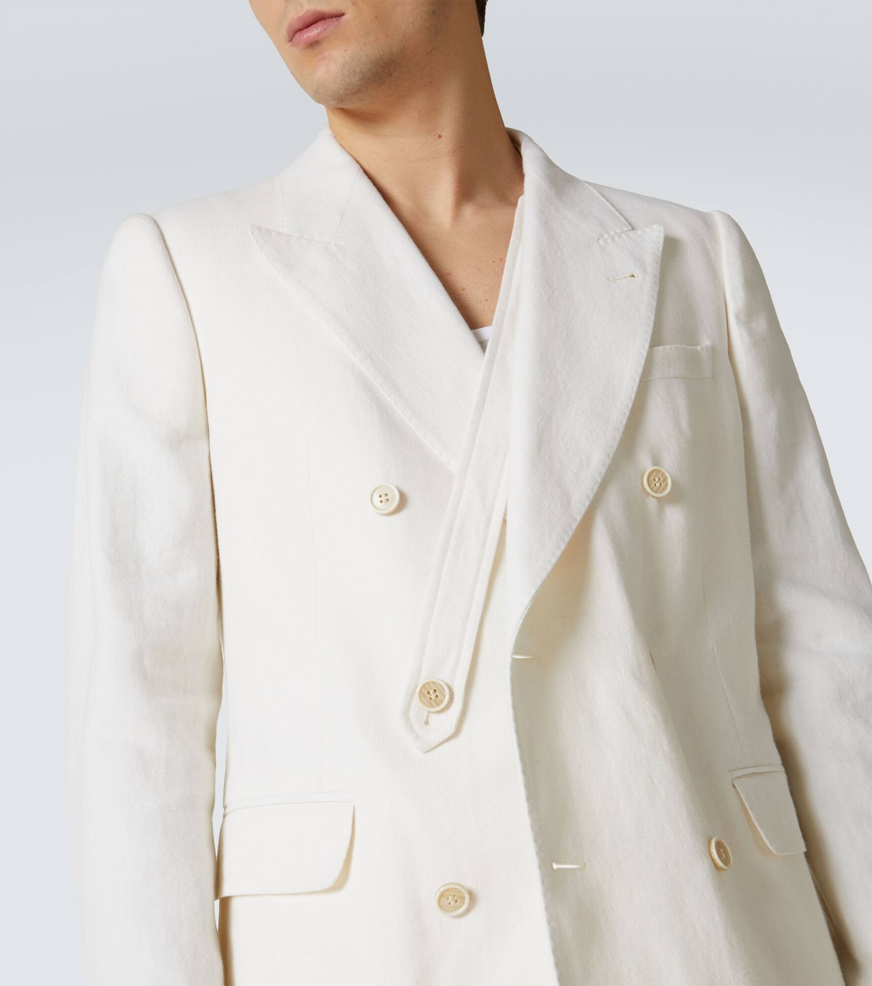 Linen, wool, silk, and cashmere blazer - 5