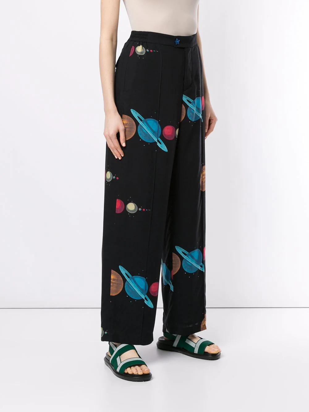 planet print trousers - 3