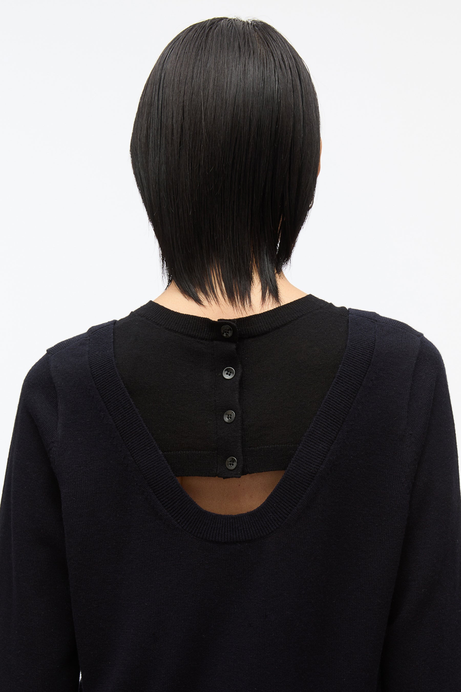 Layered Knit Pullover with Keyhole - 18