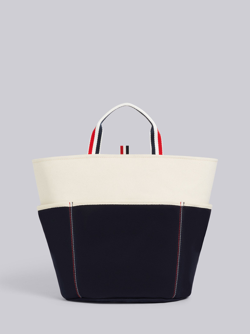 Off White Double Face Cotton Canvas Large Shopper 1