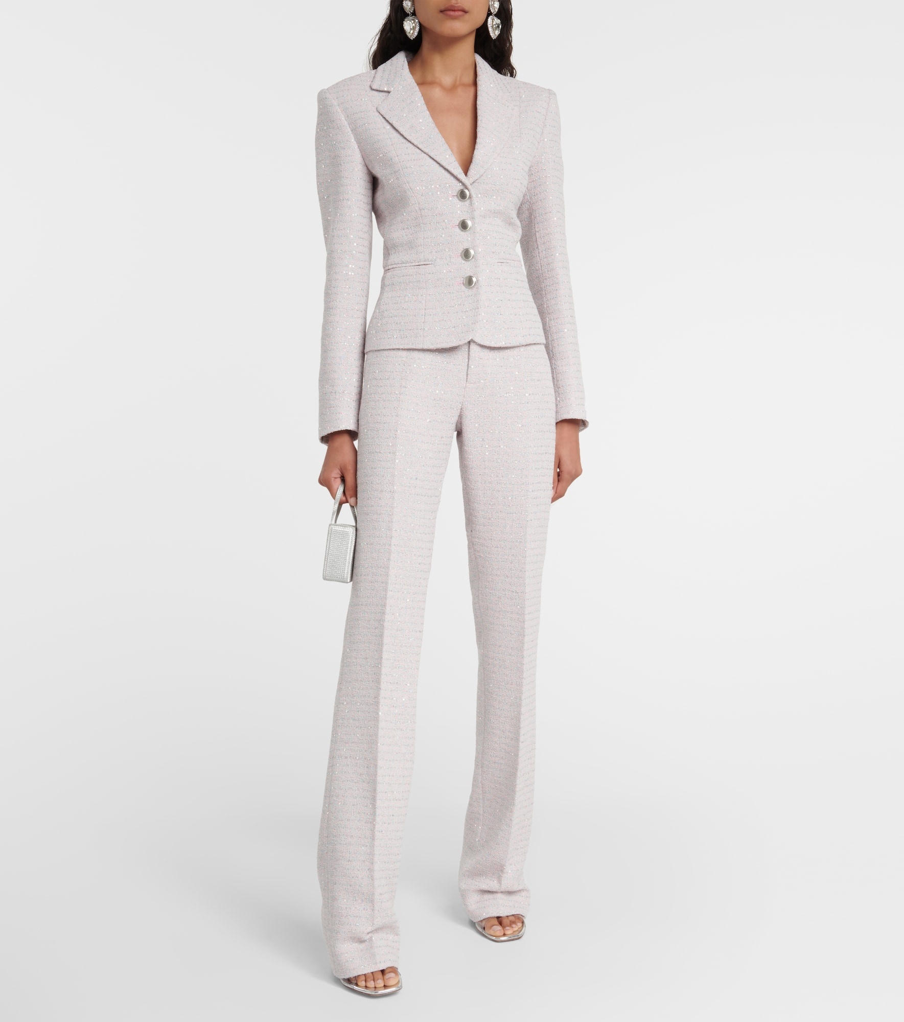 Sequined mid-rise straight pants - 2