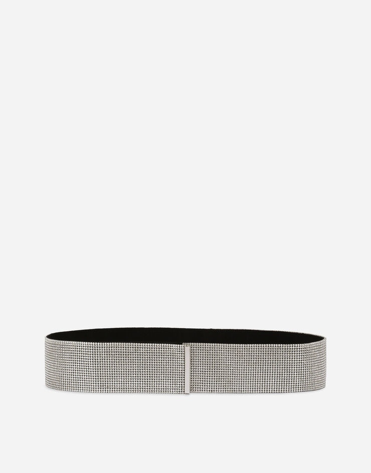 High-waist crystal mesh belt - 2