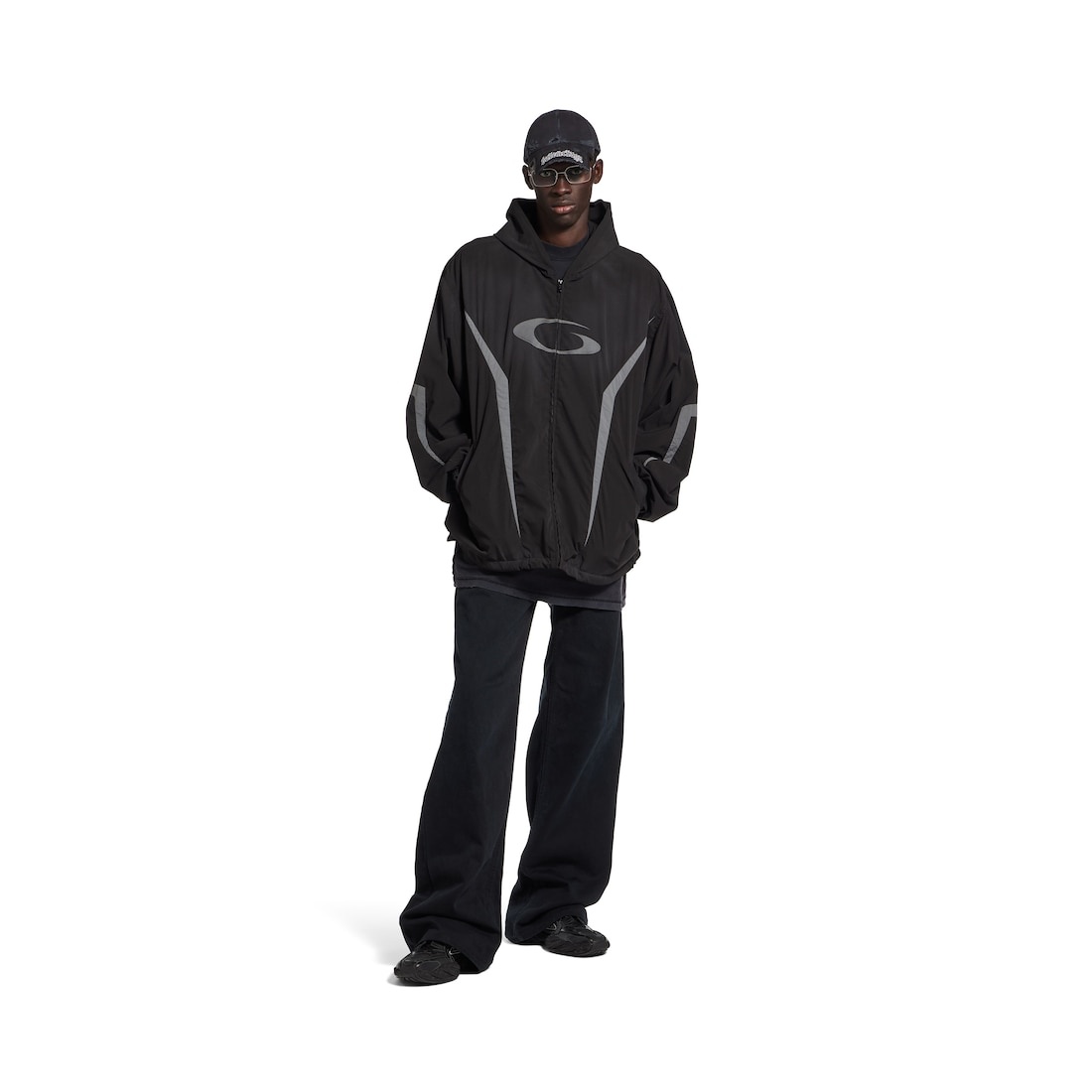Men's Loop Sports Icon Large Tracksuit Jacket in Black/grey - 2