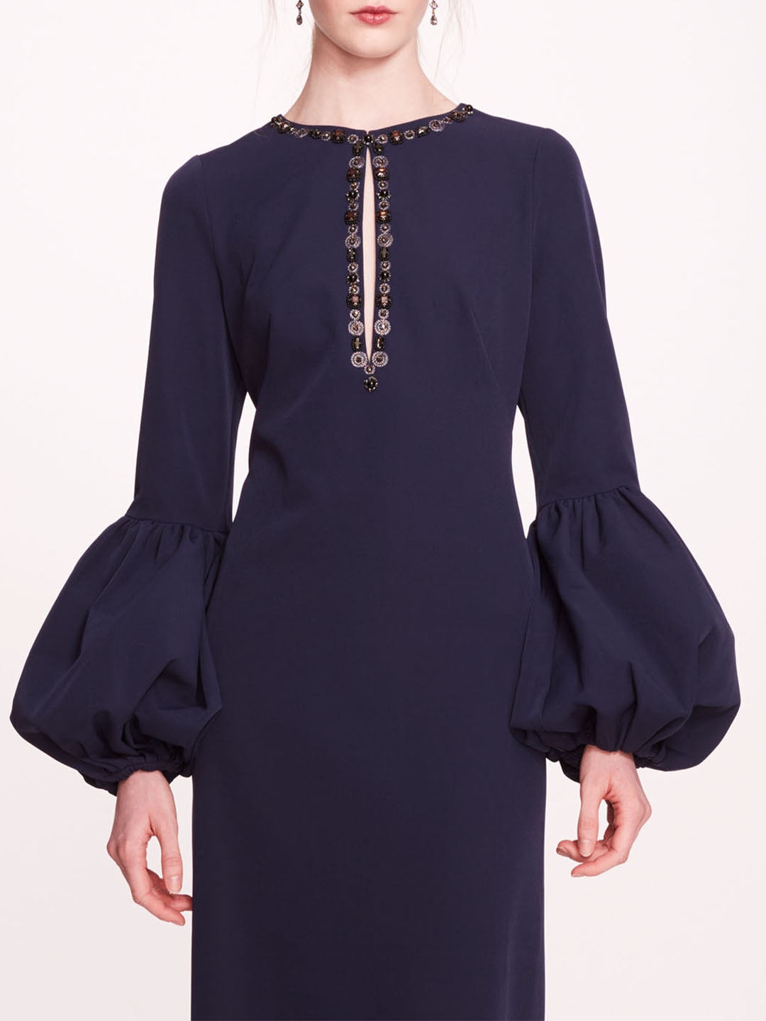 PUFFED SLEEVE COLUMN GOWN - 4