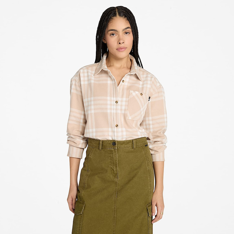 Timberland Women's Midweight Flannel Pocket Shirt outlook