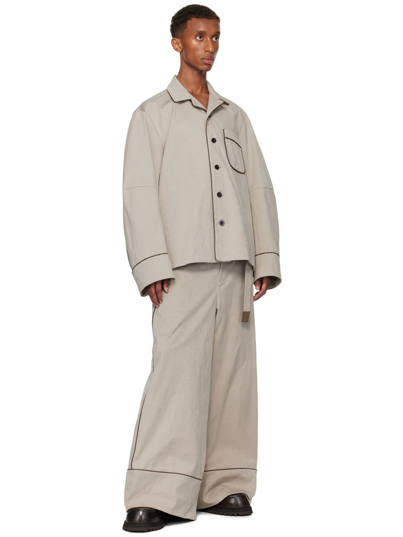 sacai Beige Faux-Suede Jacket outlook