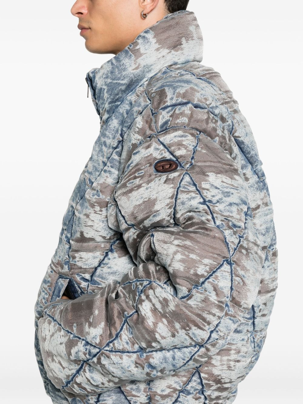 faded-denim quilted jacket - 5