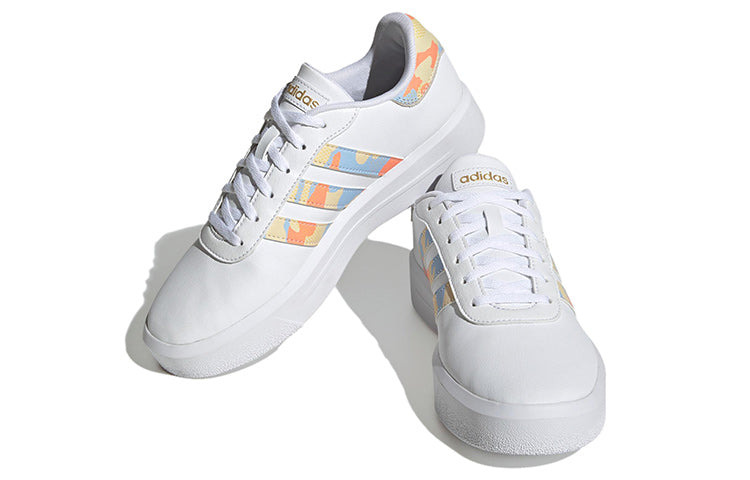 (WMNS) adidas neo Court Platform 'White Blue Orange' H06298 - 3