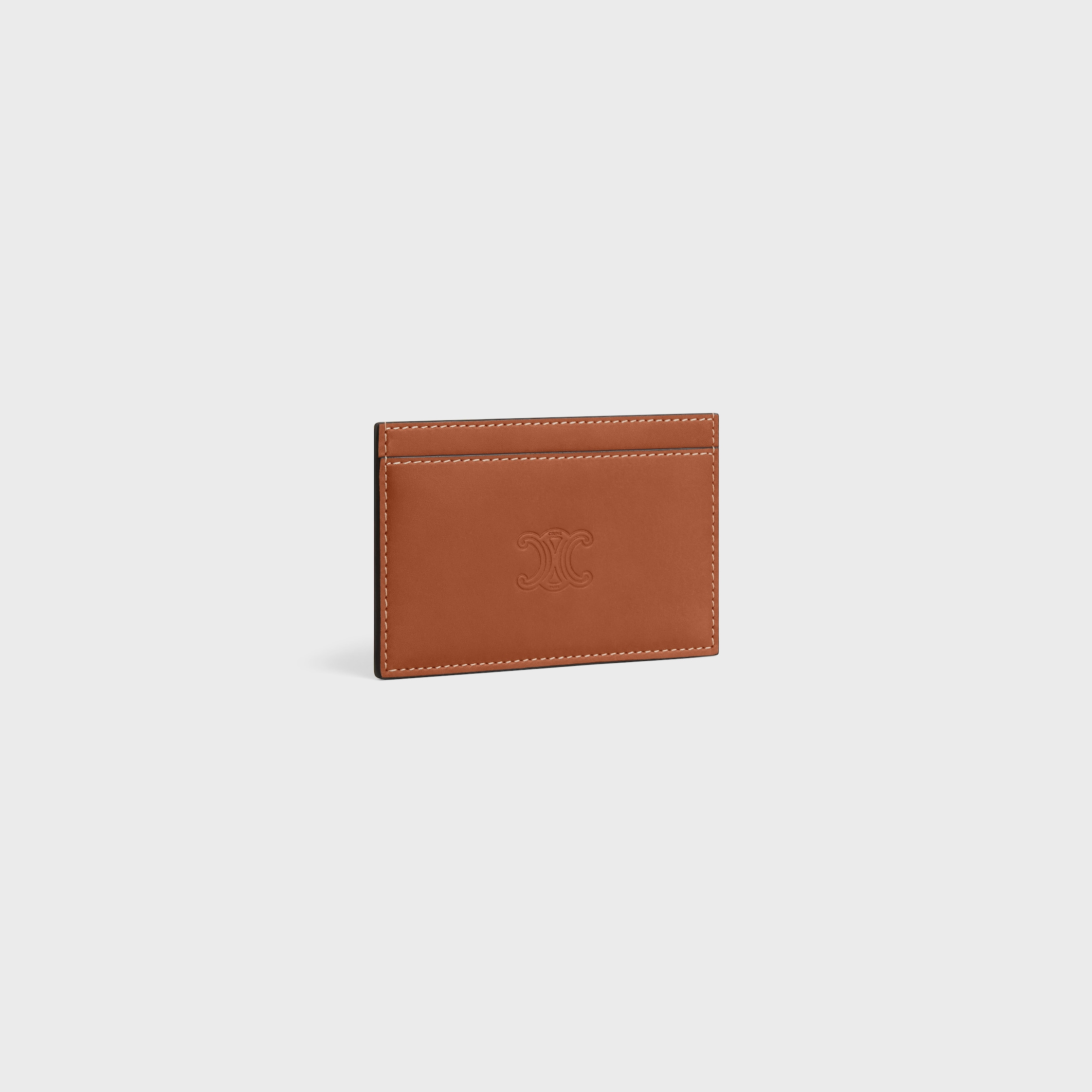 Card holder in Natural calfskin with triomphe embossed - 2