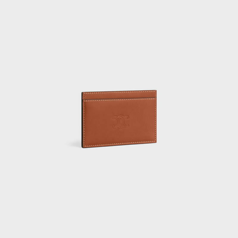 CELINE Card holder in Natural calfskin with triomphe embossed outlook
