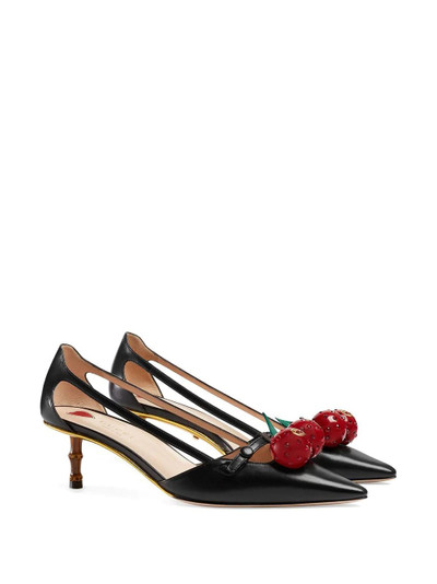 GUCCI Leather cherry pumps outlook