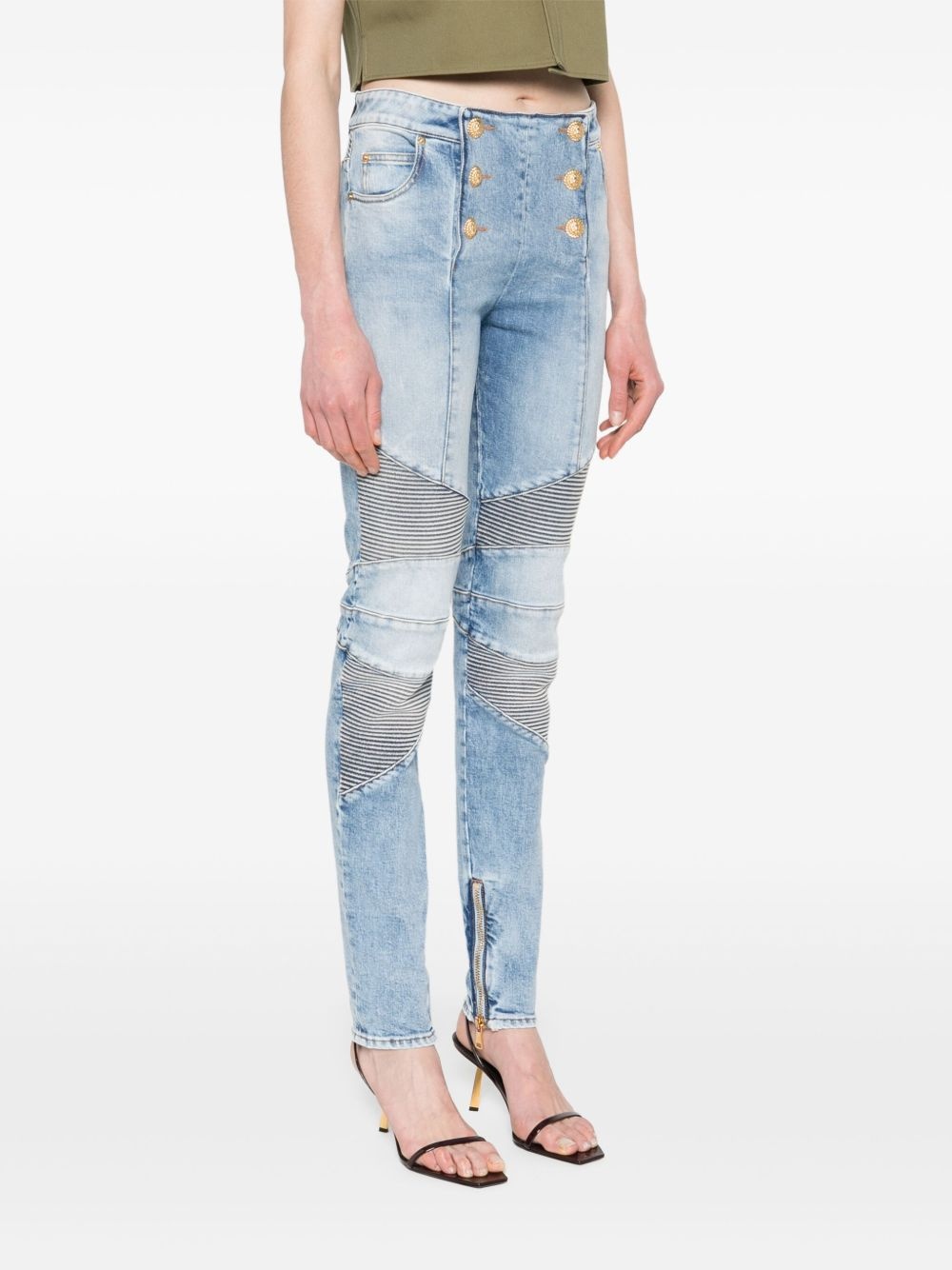 panelled jeans - 3