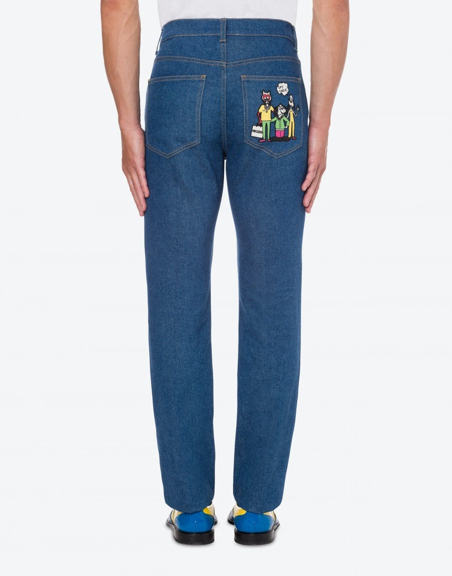 COMICS CHARACTERS STRETCH DENIM TROUSERS - 3