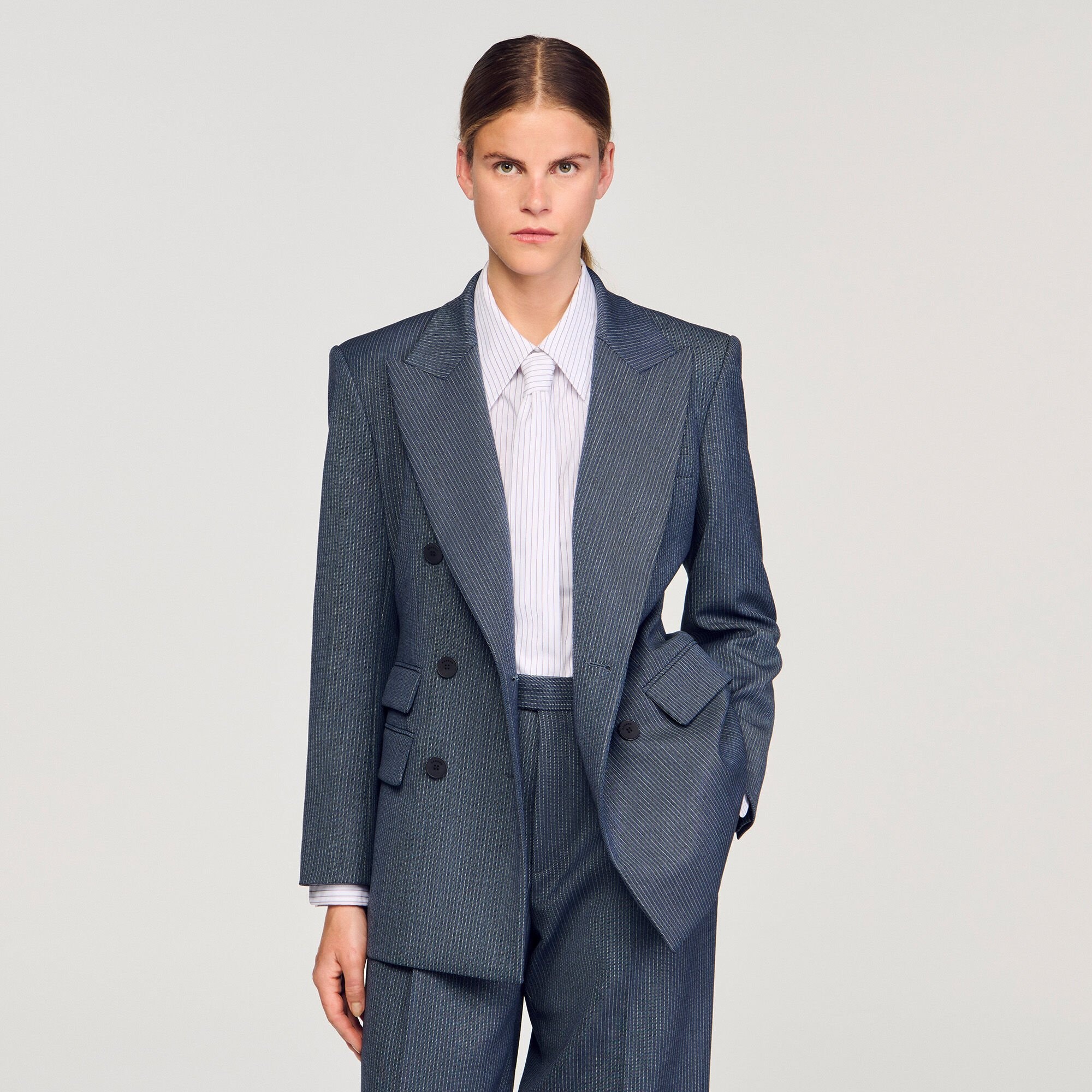 STRIPED TAILORED JACKET - 4