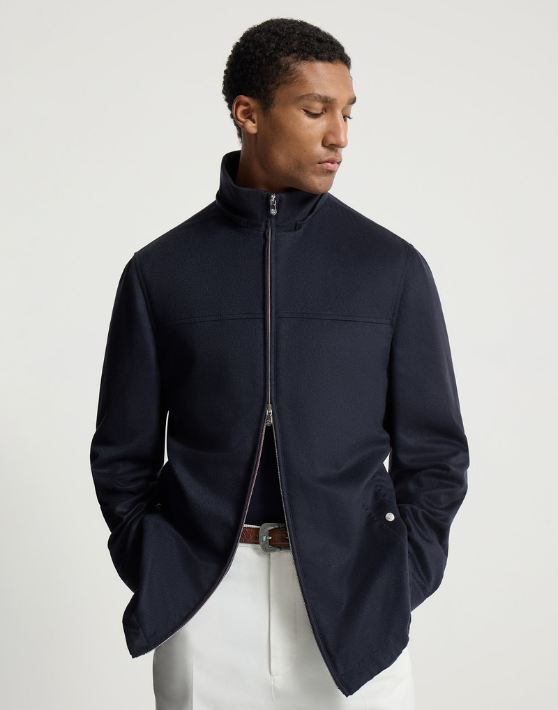 Lightweight cashmere flannel biker jacket 5