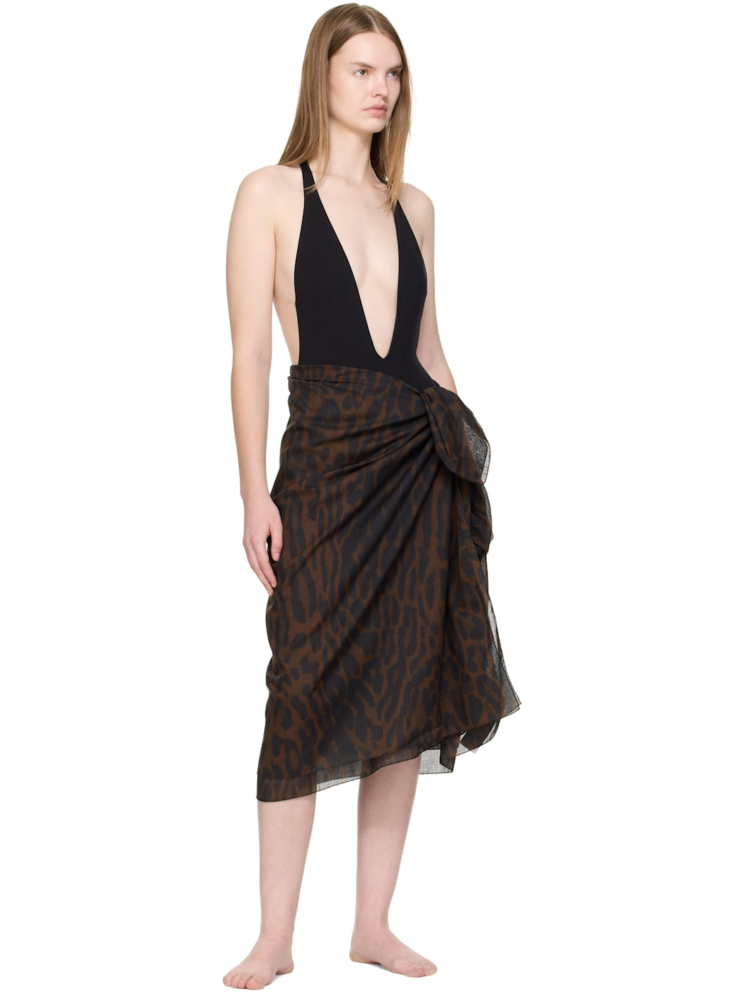 Brown Pareo Wrap Cover-Up Skirt - 4