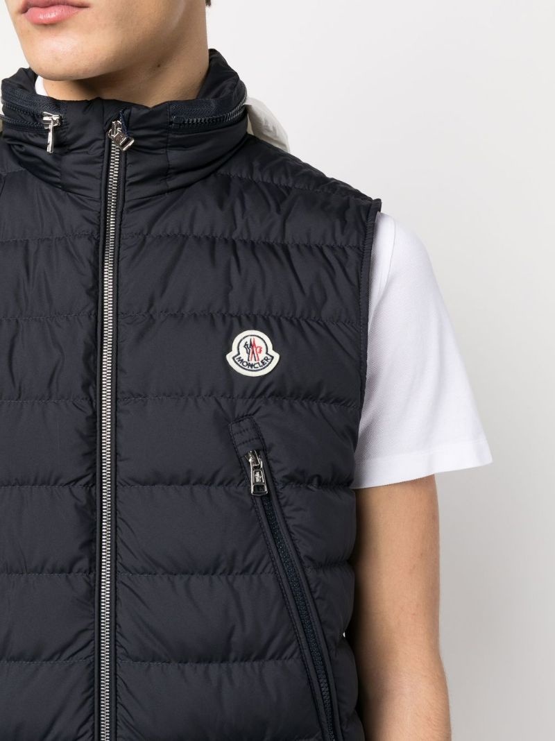 logo-patch padded vest - 5