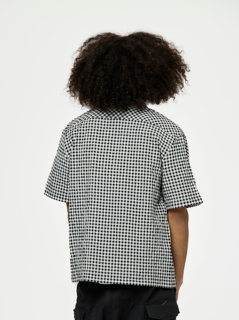 Marni GINGHAM SEERSUCKER SHORT-SLEEVED SHIRT (BLACK) outlook