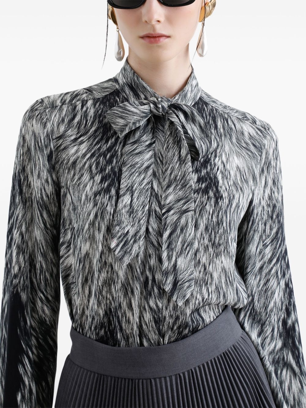 animal-print blouse - 5