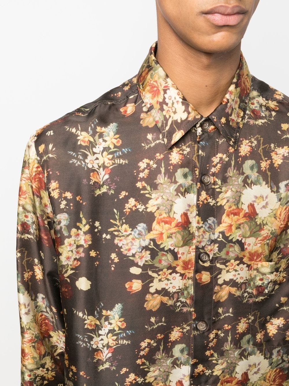 floral-print long-sleeve pyjama shirt - 5