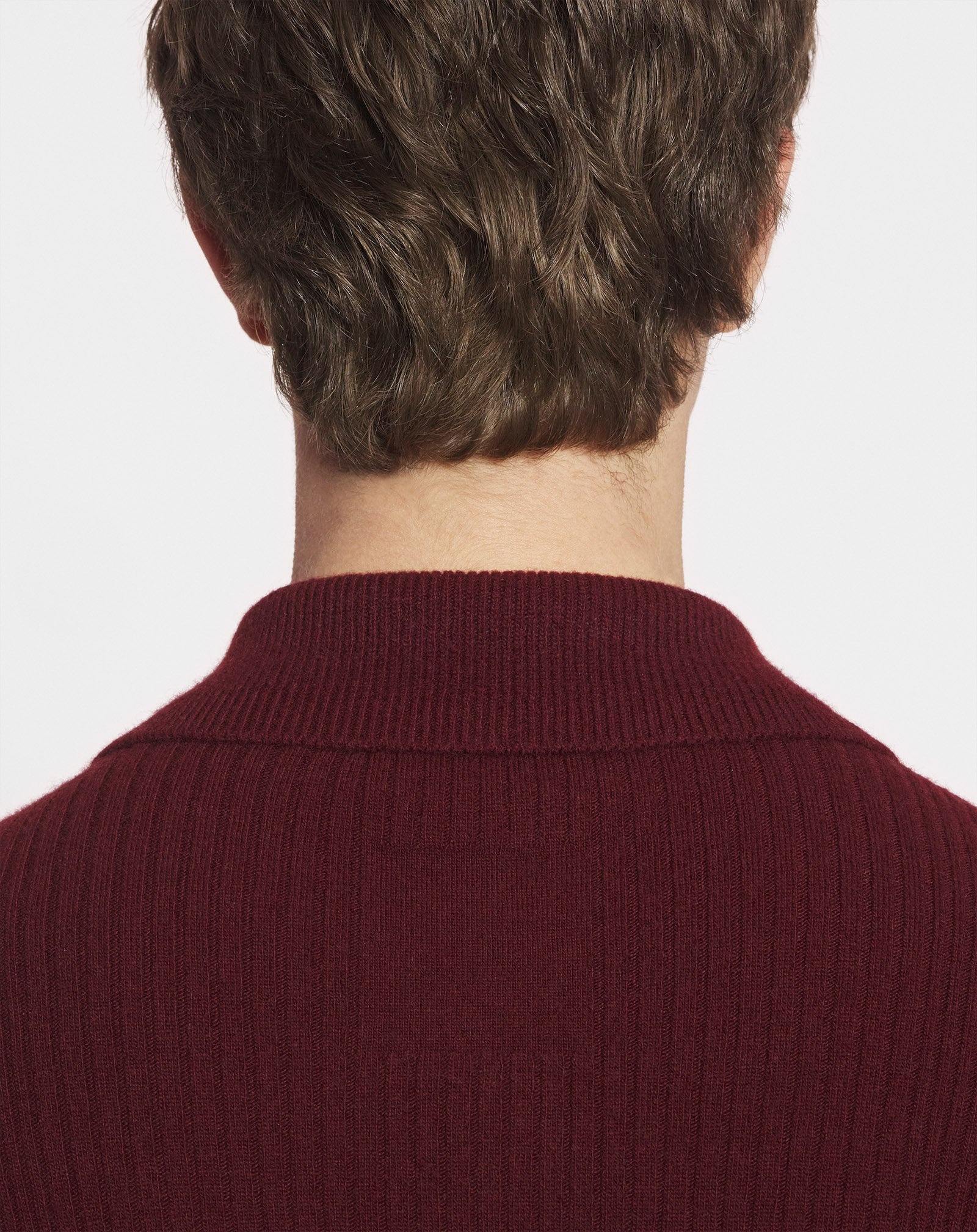 POLO-NECK RIBBED CARDIGAN - 6