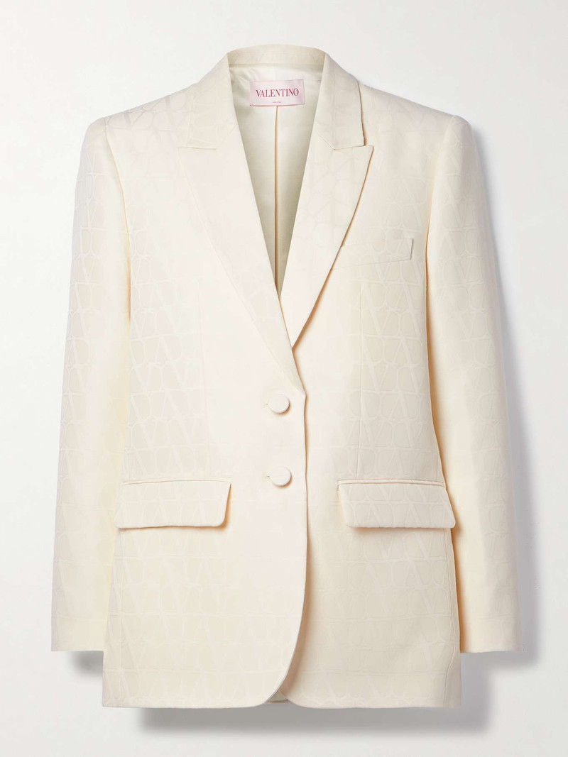 Wool and silk-blend jacquard blazer 1