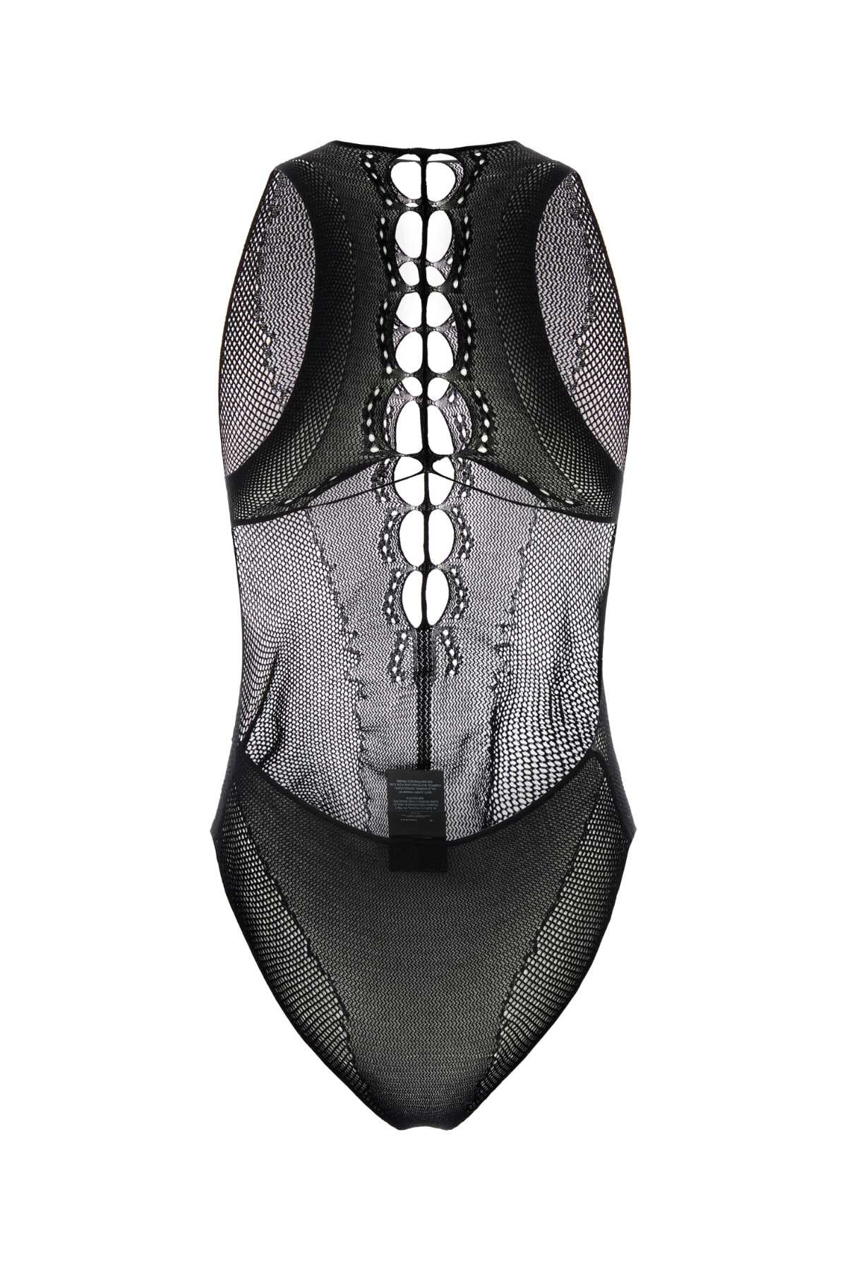 Saint Laurent Women Black Mesh Bodysuit - 2