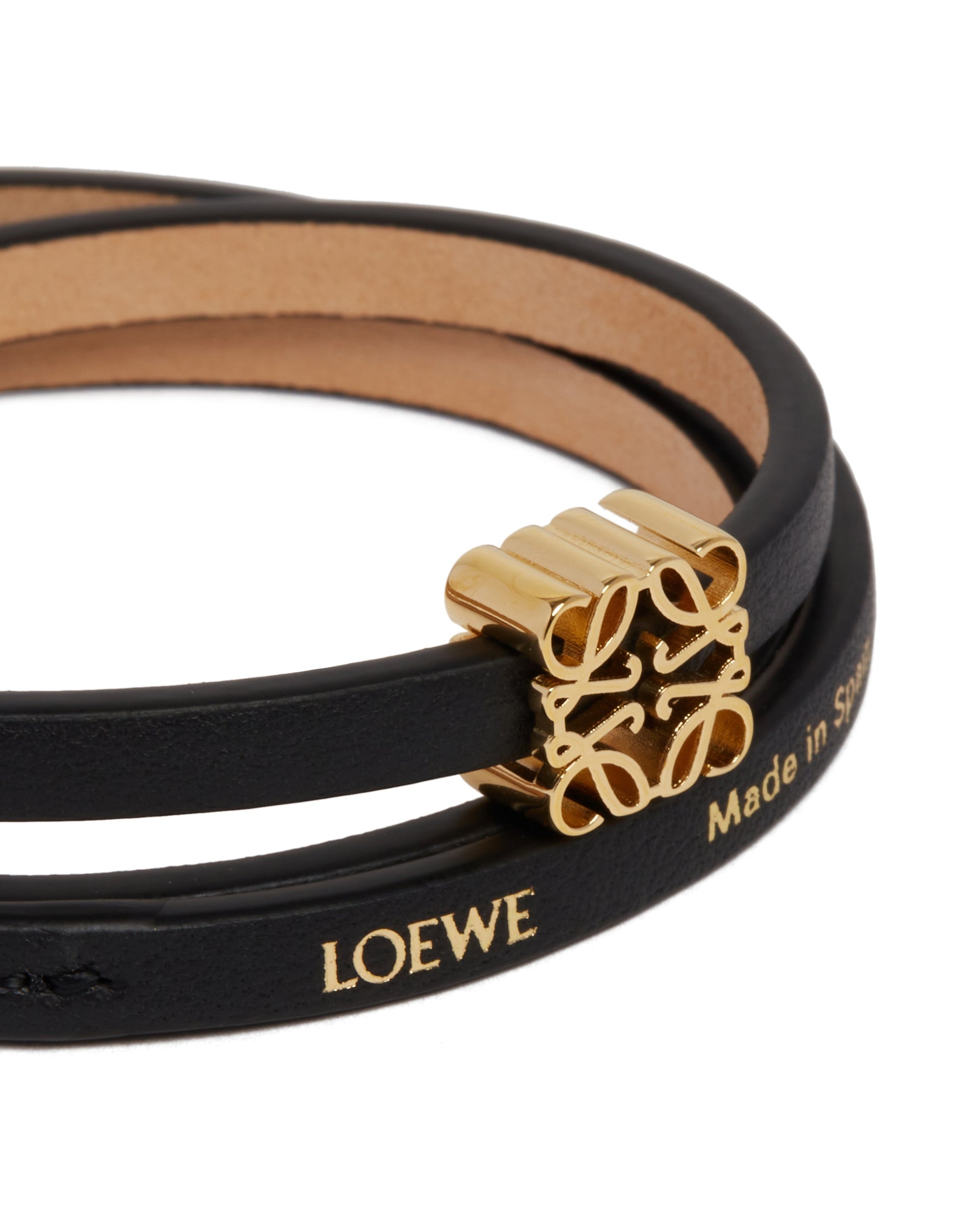 【LOEWE】TWIST BANGLE◆J920240X17 Twist bangle in calfskin White - LOEWE