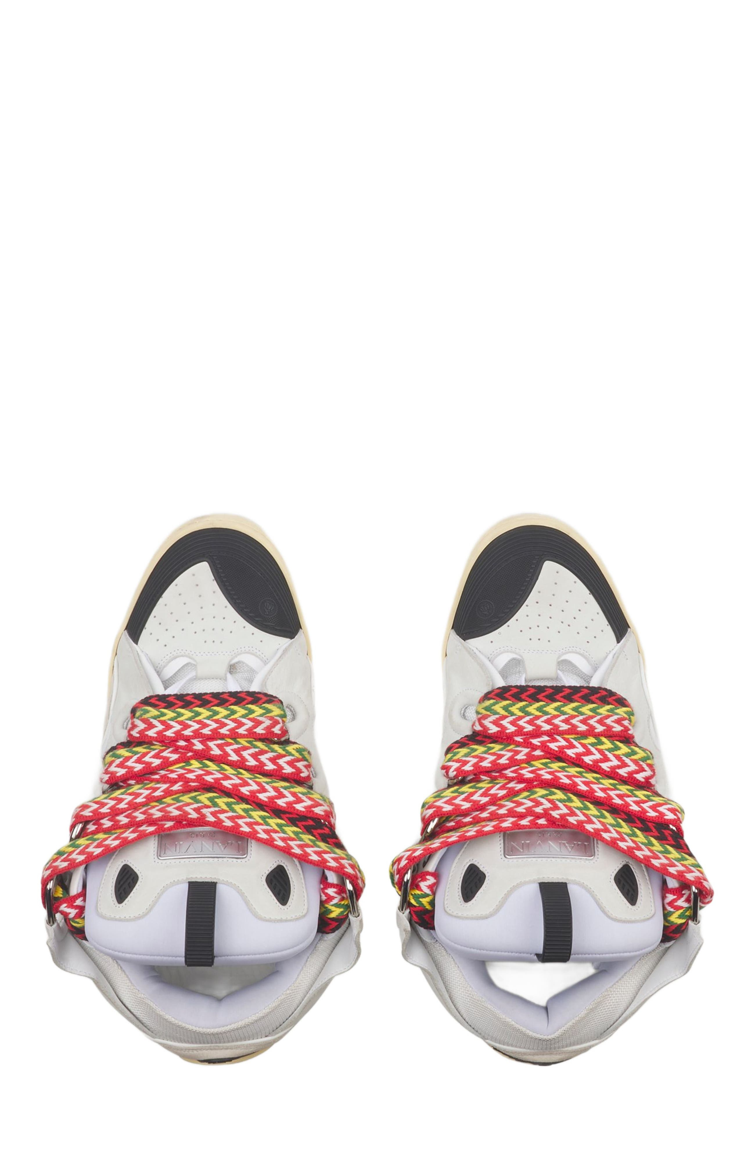 Lanvin LEATHER CURB SNEAKERS in White at Nordstrom - 3
