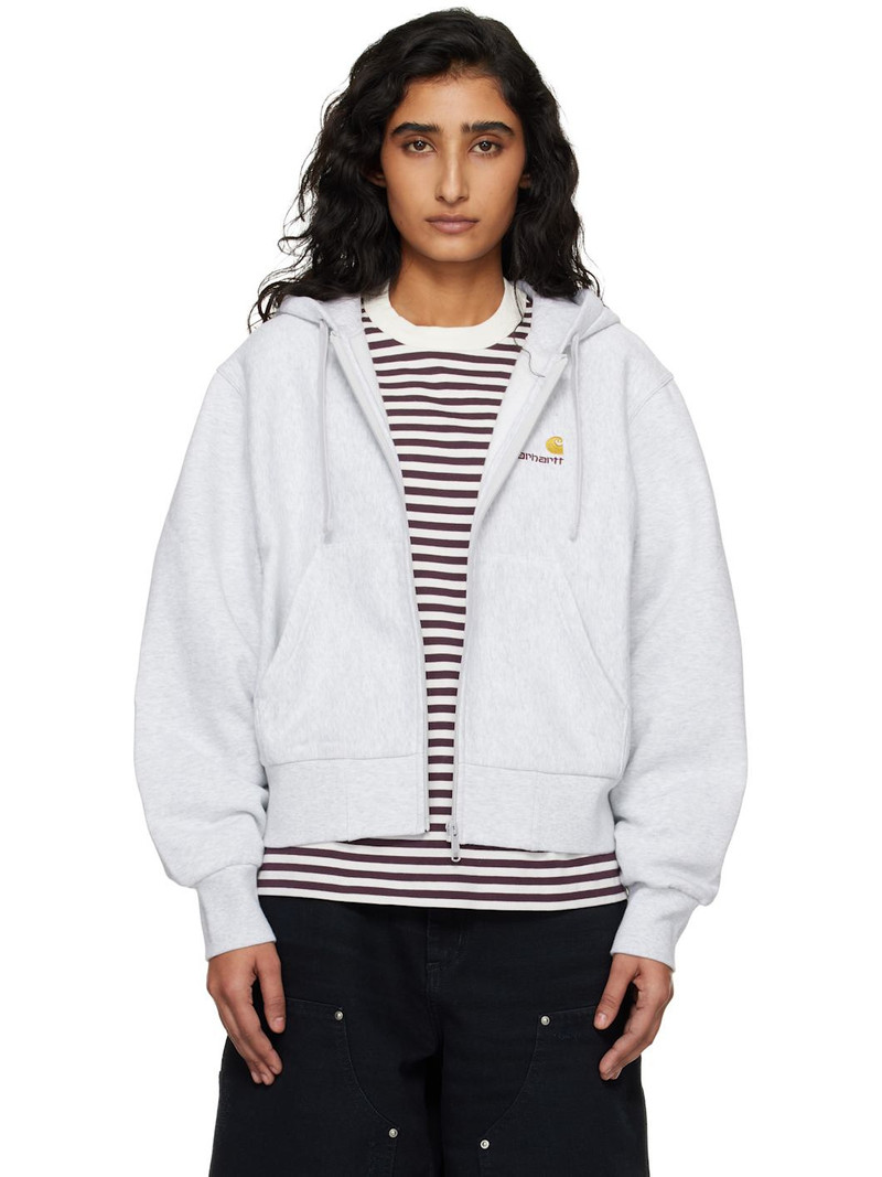 Gray American Script Hoodie 1