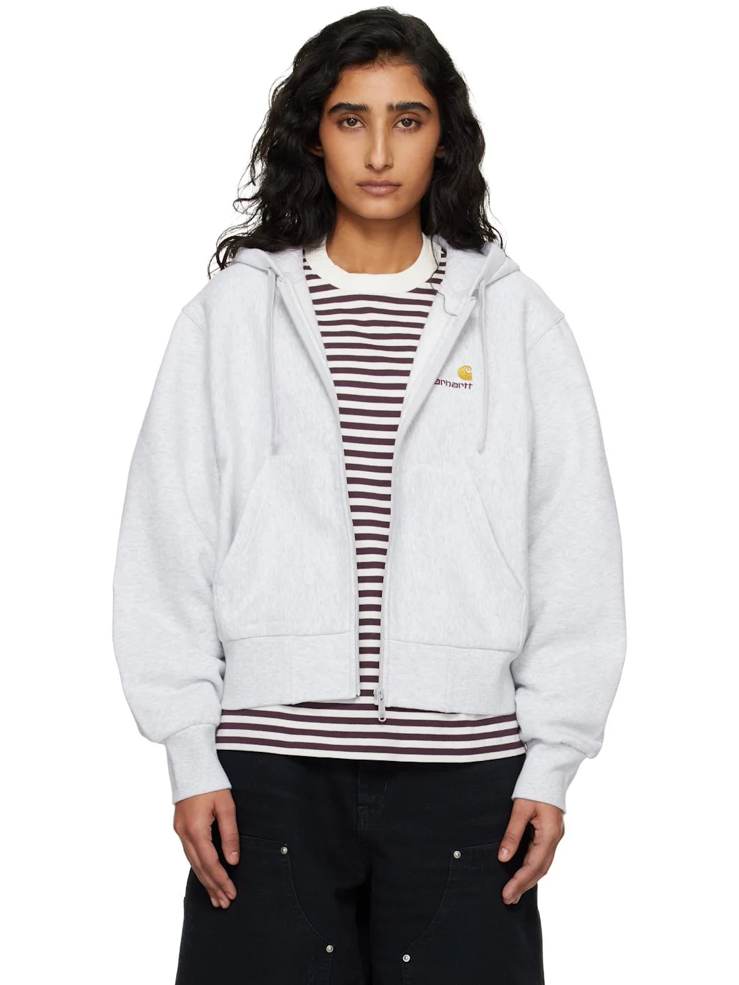 Gray American Script Hoodie - 1