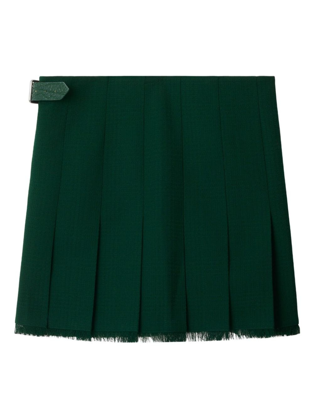 frayed-edge wool pleated skirt - 6