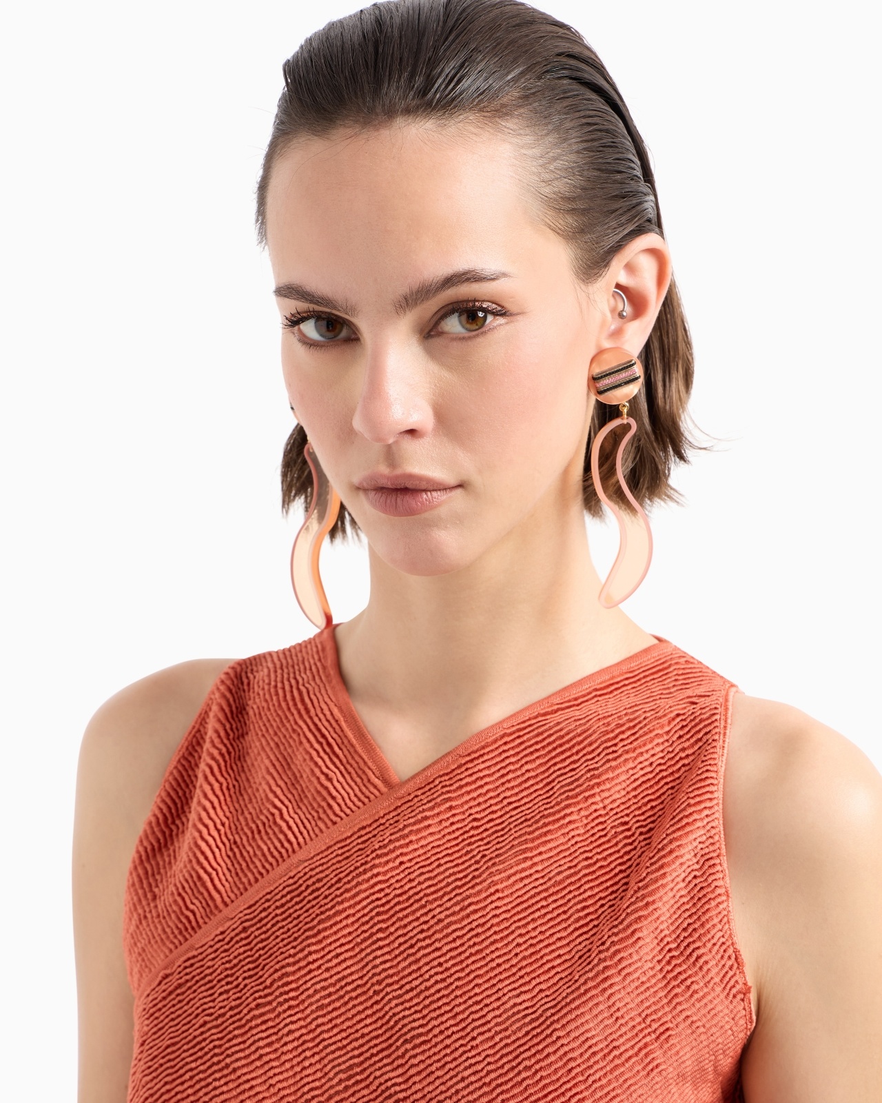 STRETCH SILK AND VISCOSE BLEND BUSTIER TOP - 5