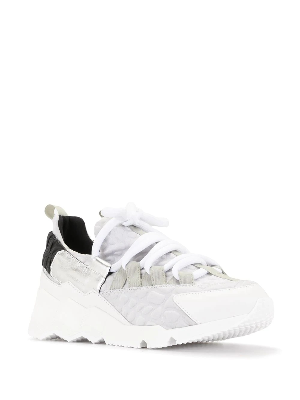 contrast panel platform sneakers - 2